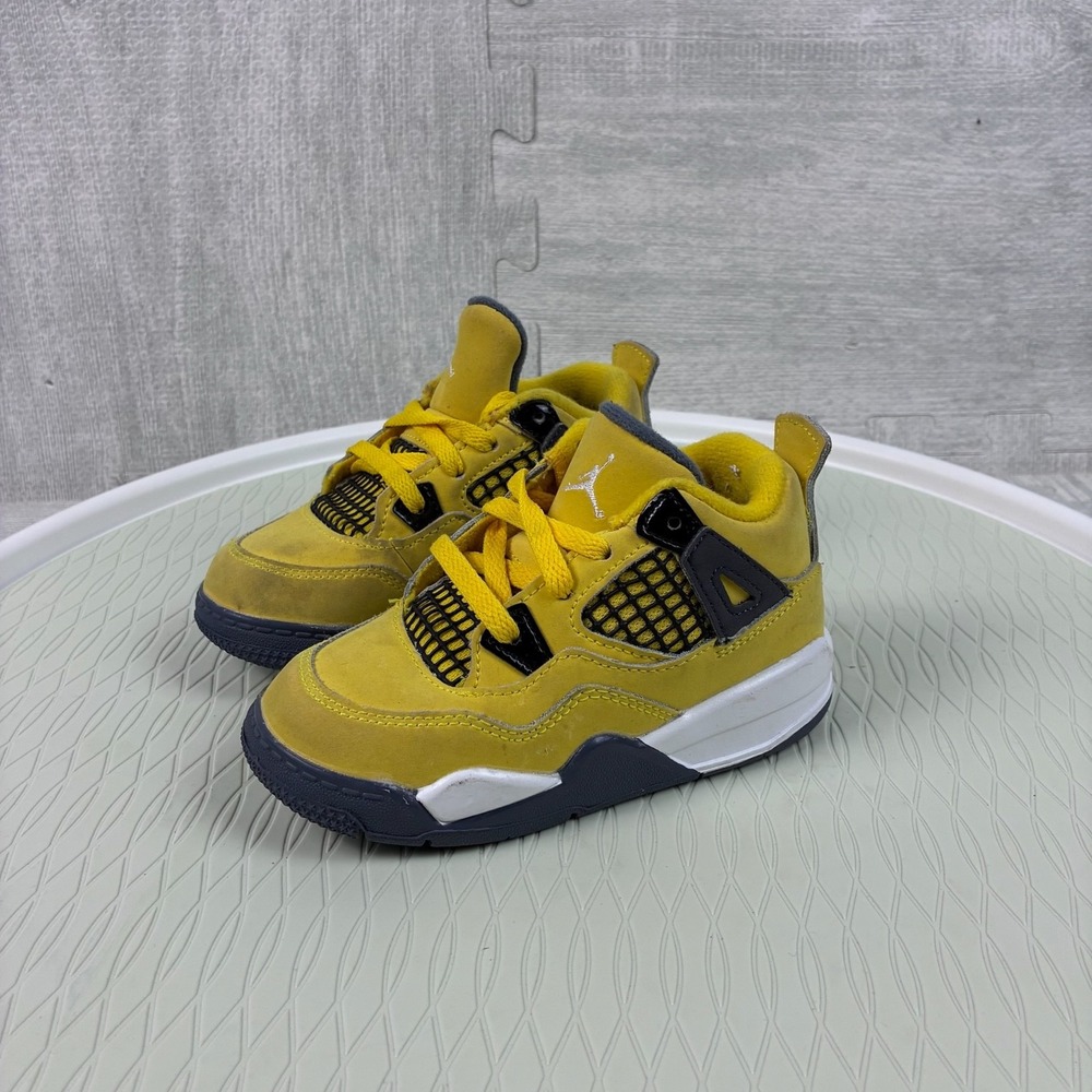 Nike Air Jordan 4 Retro TD‎ 'Lightning' 2021 Toddler Size 8C BQ7670-700